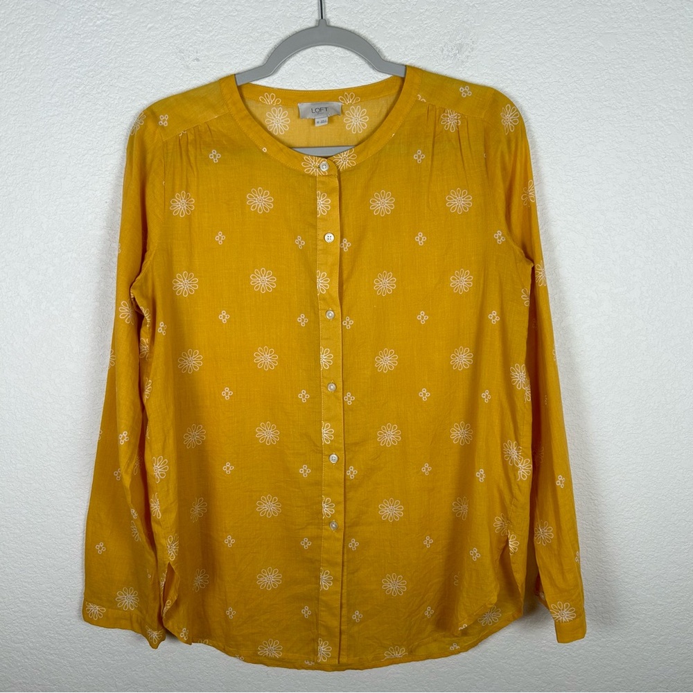 LOFT Mustard Yellow Button Down Shirt
